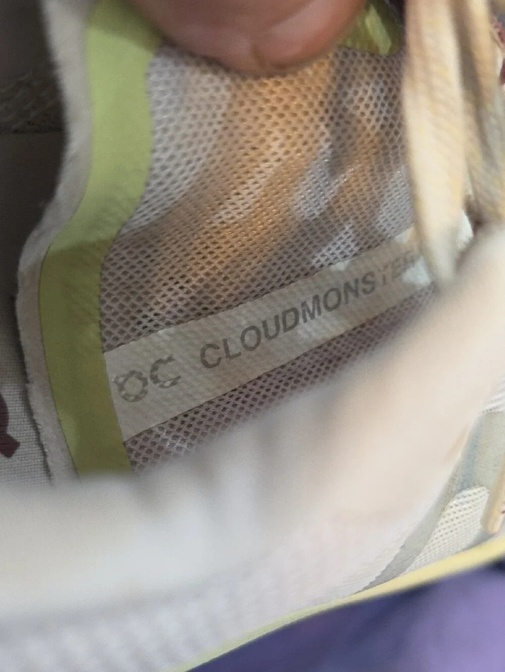 On Running CloudMonster Women’s Pale Pink Mesh & Yellow Sole Size 7
